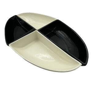 Vintage Miramar Pottery 1950’s Oval Ceramic Divided Tray Party Platter 4 Parts
